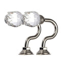 1 Pair(2PCS) Retro Crystal Rose Flower Wall Decorative Tieback Hooks Curtain Tassel Hanger Holder Clothes Hat Towel Coat Hanger Hook (silver)
