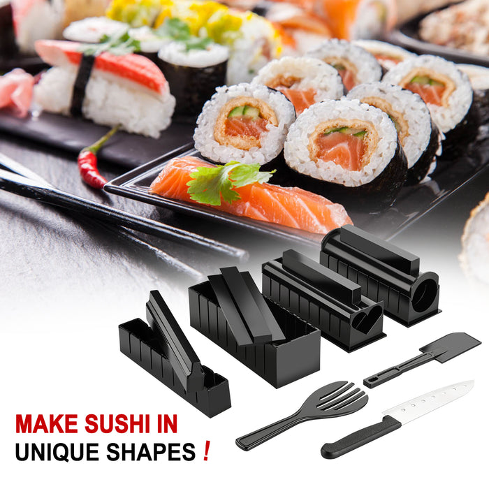 11Pcs DIY Sushi Making Kit Tools Set Rice Ball Rolls Mold with Premium Knife
