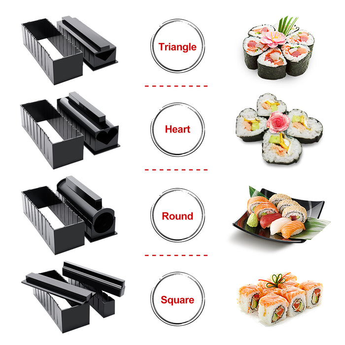 11Pcs DIY Sushi Making Kit Tools Set Rice Ball Rolls Mold with Premium Knife