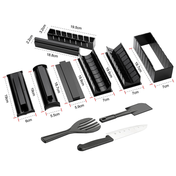 11Pcs DIY Sushi Making Kit Tools Set Rice Ball Rolls Mold with Premium Knife