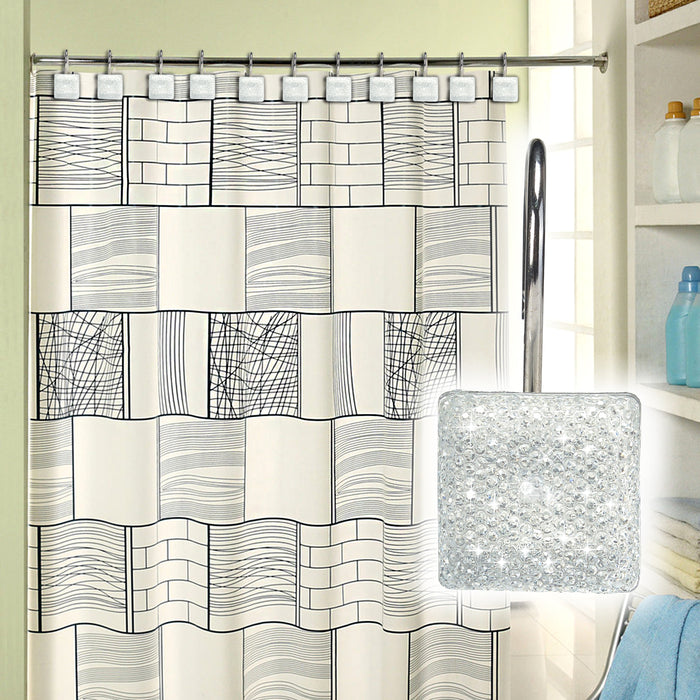 12 Piece Decorative Shower Curtain Hooks Bathroom