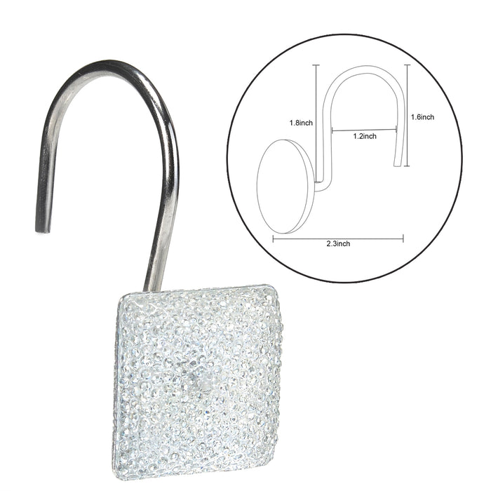 12 Piece Decorative Shower Curtain Hooks Bathroom