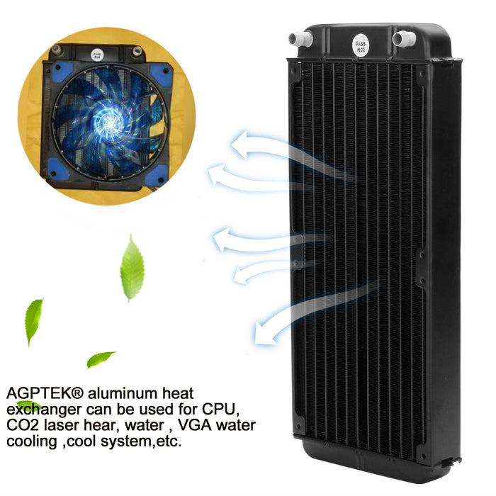 12 Pipe Aluminum Heat Exchanger Radiator for PC CPU CO2 Laser Water Cool System Computer R240