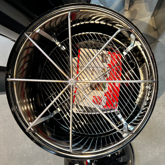 Australian-made WSM rib hanger with ribs cooking – CLD Fabrication vs Lava Lock rib rack