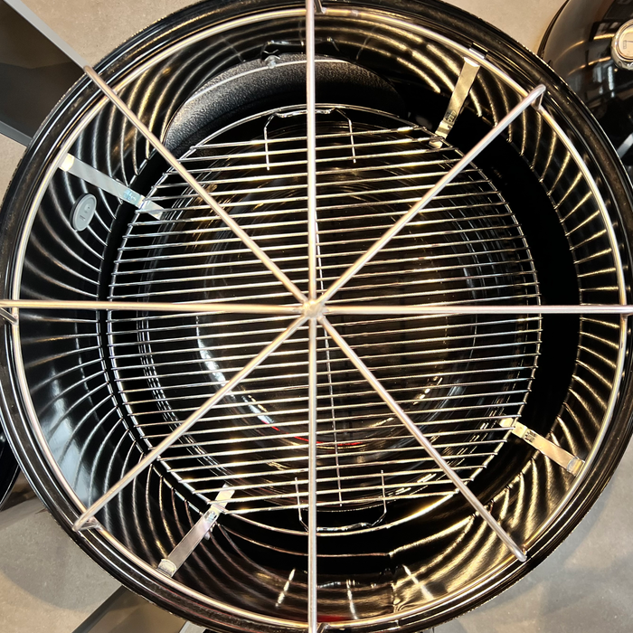 WSM Rib Hanger installed inside a Weber Smokey Mountain smoker