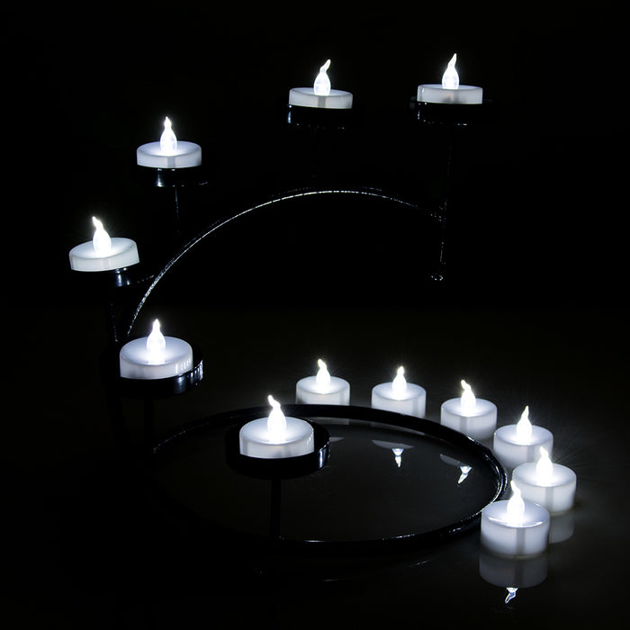 24 Pack White LED Tealight Timer Candles Battery Operated Flameless Smokeless