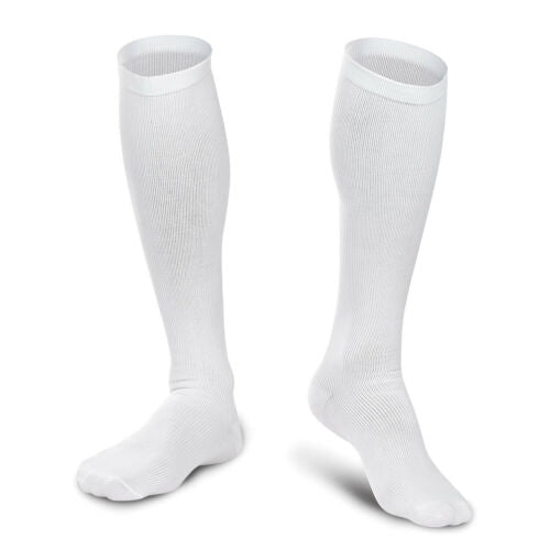 4pairs White L XL Compression Socks Running Sports Graduated Travel Women Men