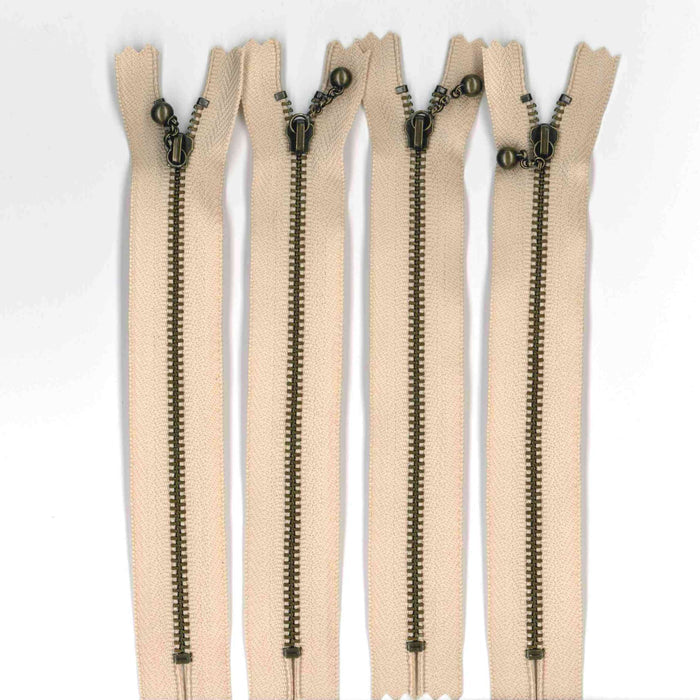 4-5 1/2" Beige Zippers