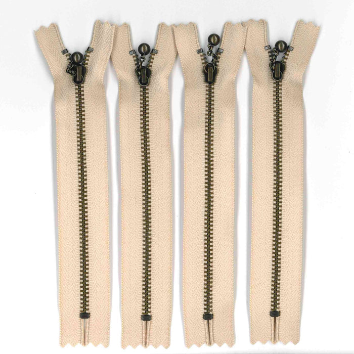 4 5" Light Beige Zippers