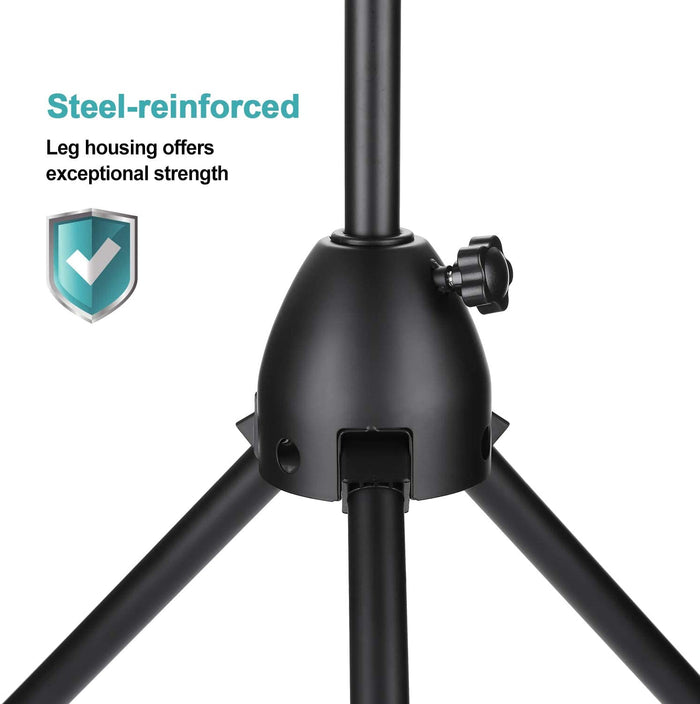 AGPtEK Condenser Microphone Stand with Non-Slip Feet, Adjustable Height & Foldable Design, 33.46-68.9 inches