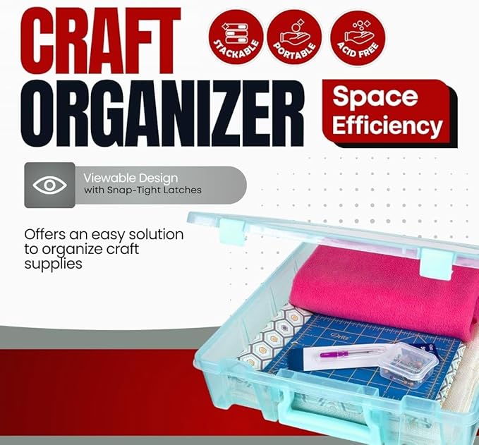 ArtBin 6955AA Super Satchel Compartment Box Clear Craft Organizer Storage Case