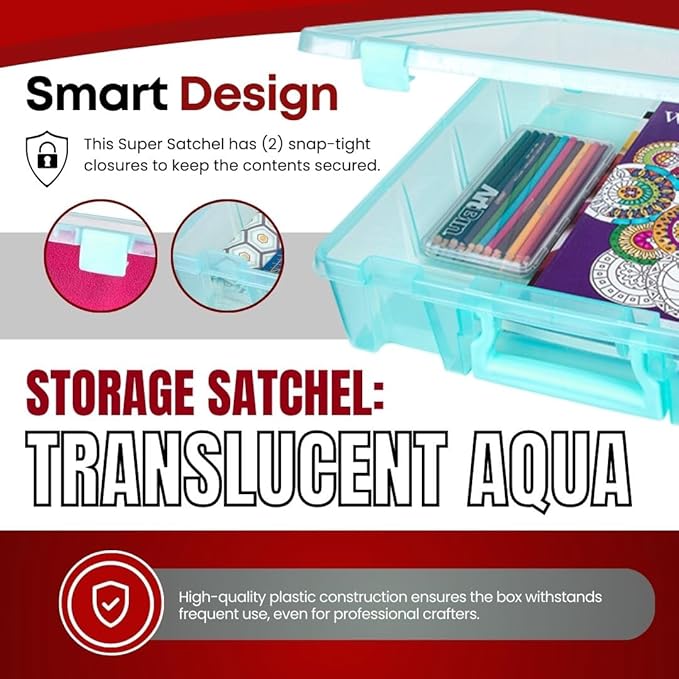 ArtBin 6955AA Super Satchel Compartment Box Clear Craft Organizer Storage Case