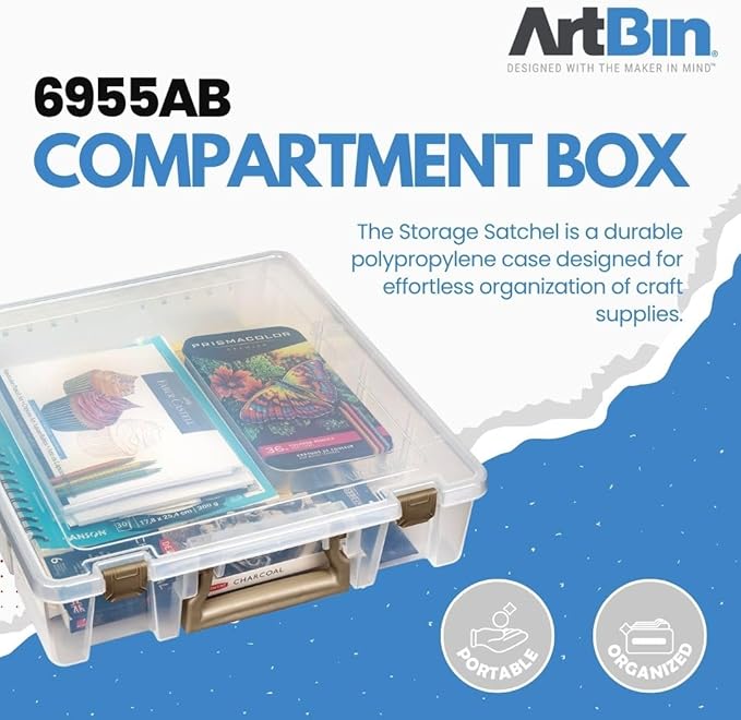 ArtBin Super Satchel 1 Compartment Box Clear Craft Organizer Storage Case