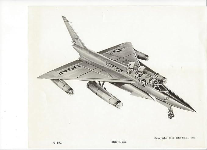 Atlantis H252 1/93 Scale B-58 Hustler Bomber Plastic Model Airplane Kit