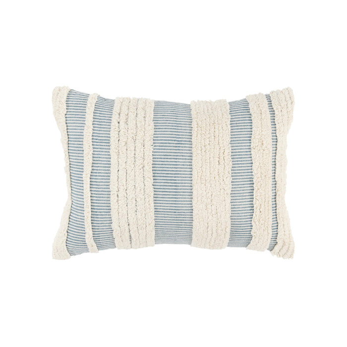 AXELSEN TEAL/NATURAL  STRIPE BOHO THROW PILLOW