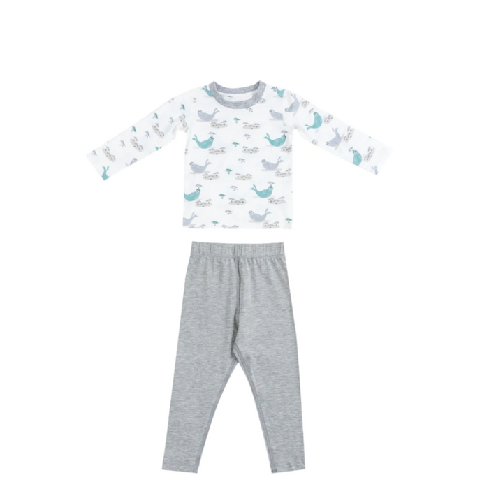 Bamboo Jersey Two-Piece Long Sleeve PJ Set - Basking Buddies