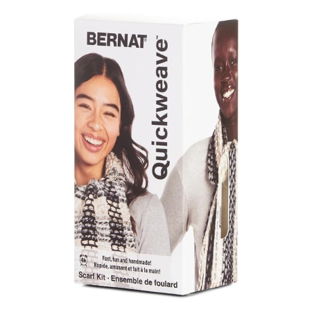 Bernat Scarf Weaving Kit-Gray Tartan