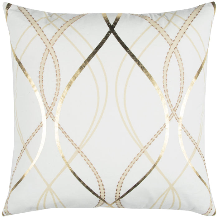BERTRAM WHITE GEOMETRIC ART DECO THROW PILLOW