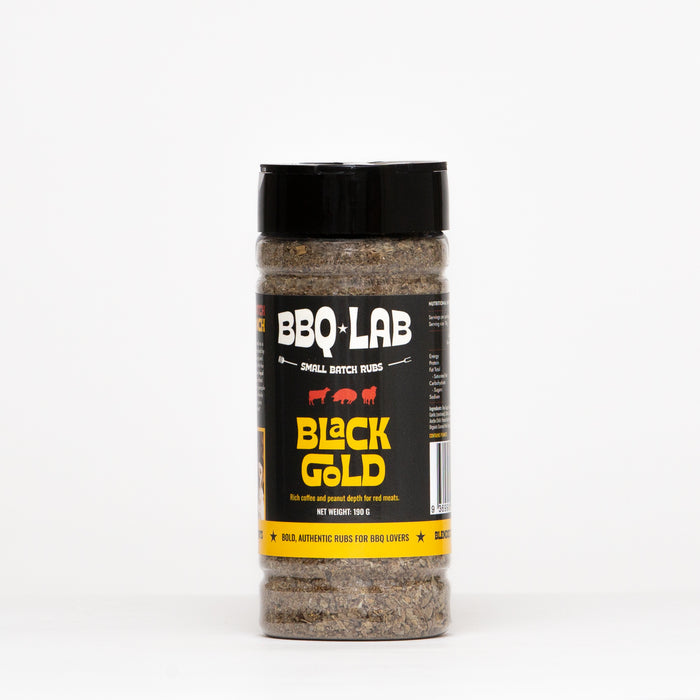 Black Gold BBQ Rub by BBQ LAB – front of pack, bold smoky coffee rub