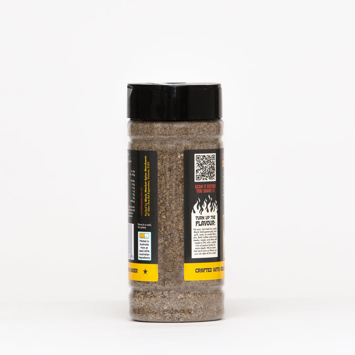 Black Gold BBQ Rub by BBQ LAB – back of pack showing ingredients and instructions