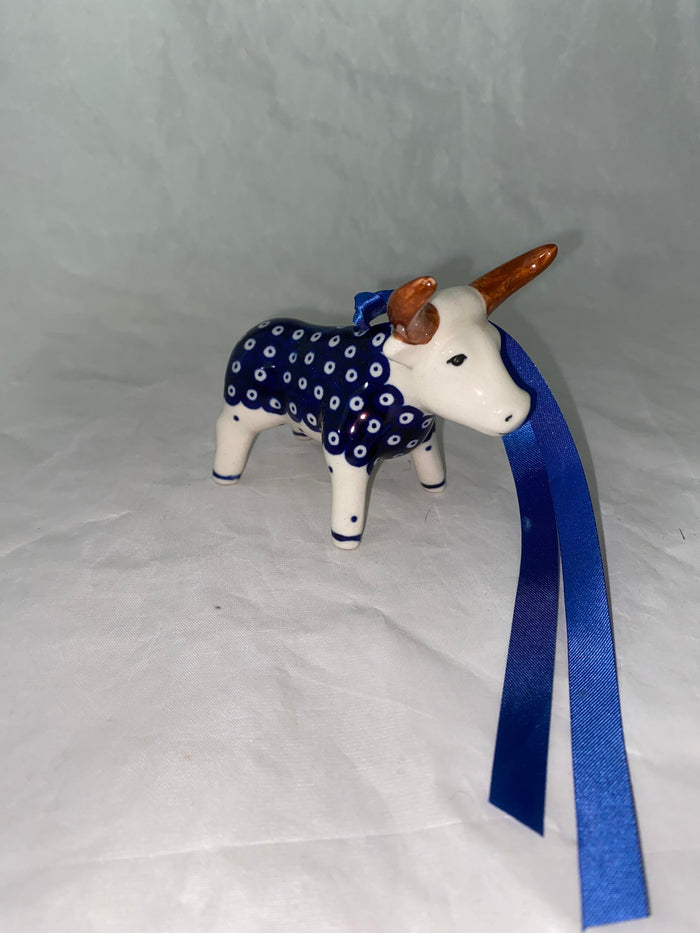 Blue Elegance Bull Ornament - Pattern Blue Elegance (70MI)