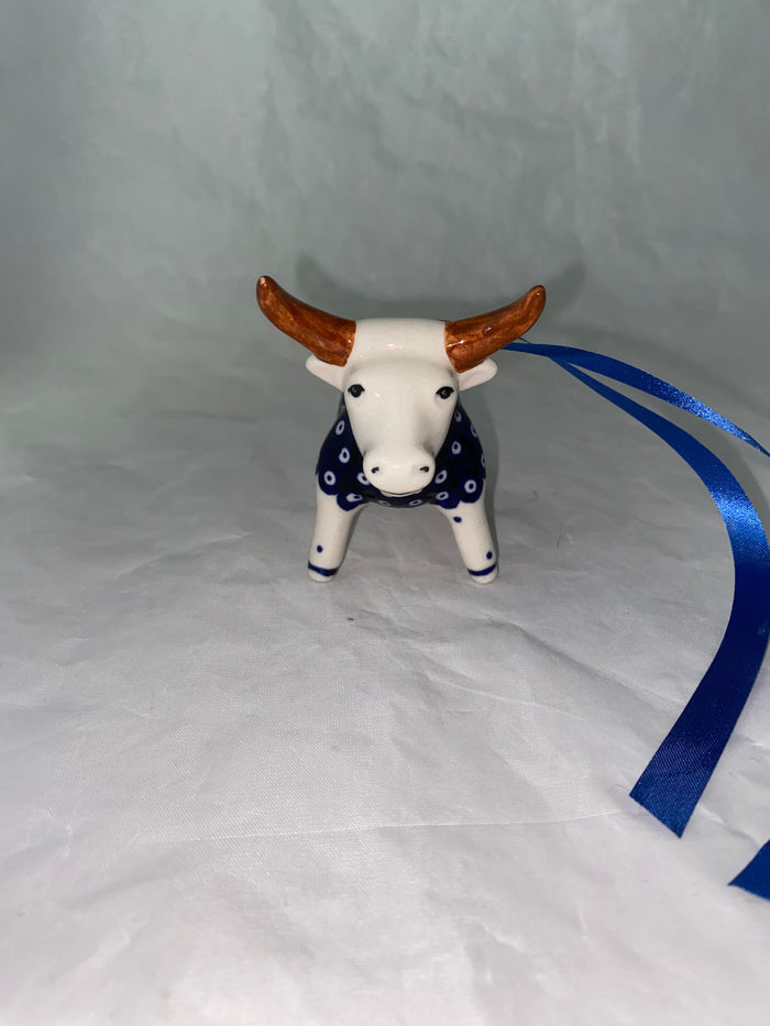 Blue Elegance Bull Ornament - Pattern Blue Elegance (70MI)