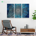 Blue Geometry by McAshe 3-Piece Canvas