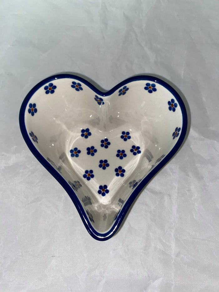Blue Sunflower Deep Heart - Shape S253A - Pattern Blue Sunflower