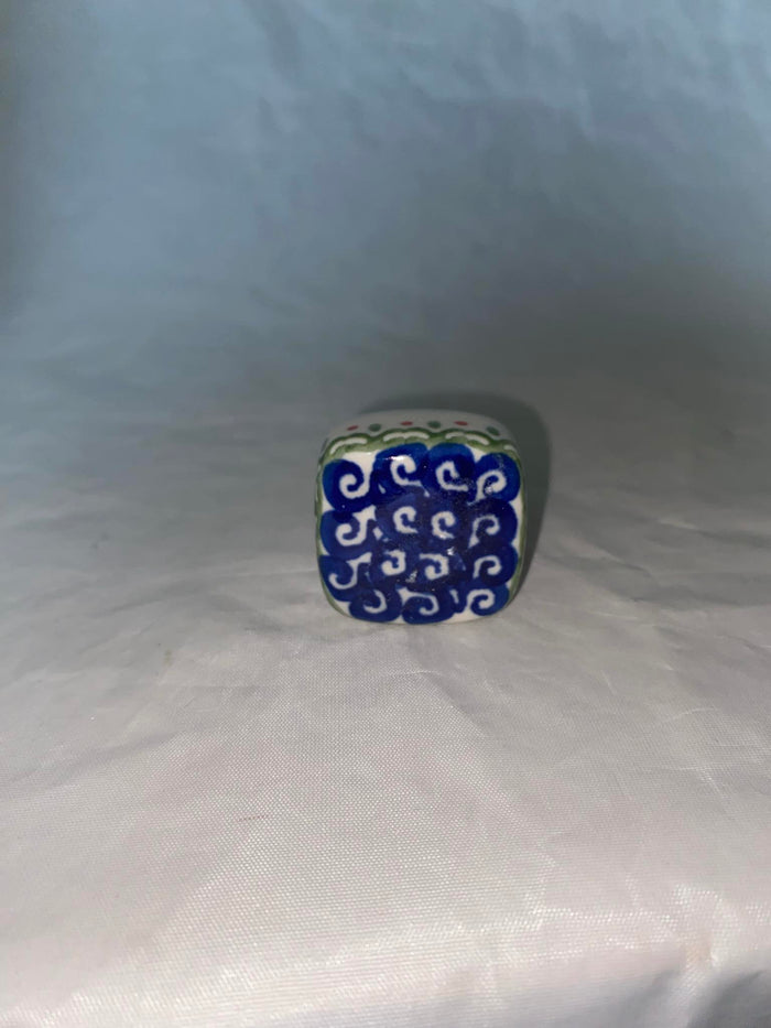 Blue Swirl Square Wine Stopper - Pattern Blue Swirl