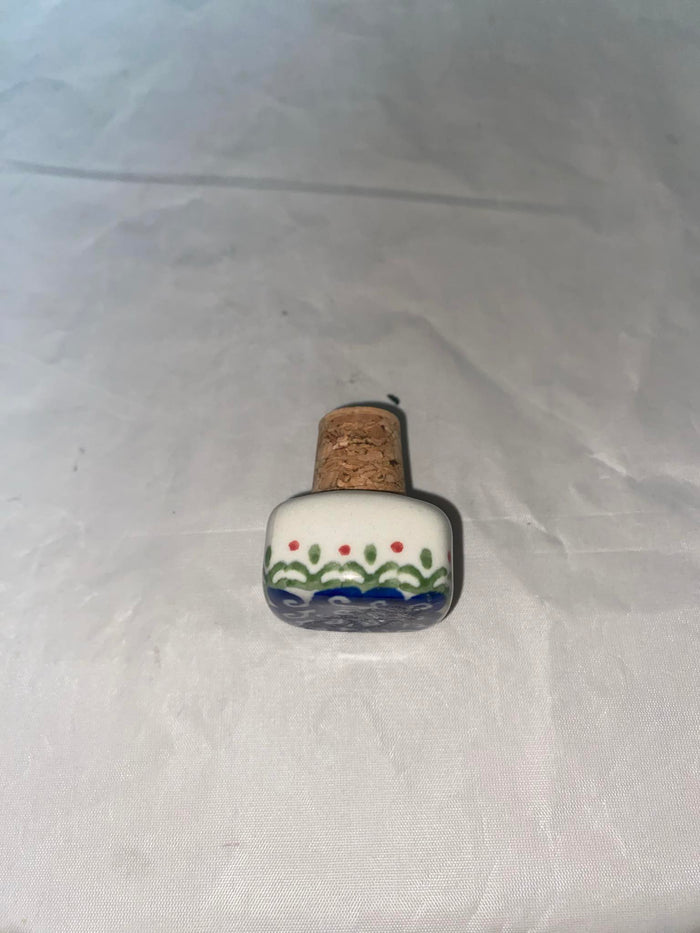 Blue Swirl Square Wine Stopper - Pattern Blue Swirl