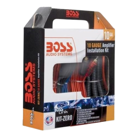 Boss KITZERO 10 Ga Car Amplifier Amp Complete Kit Wiring Installation+Converter