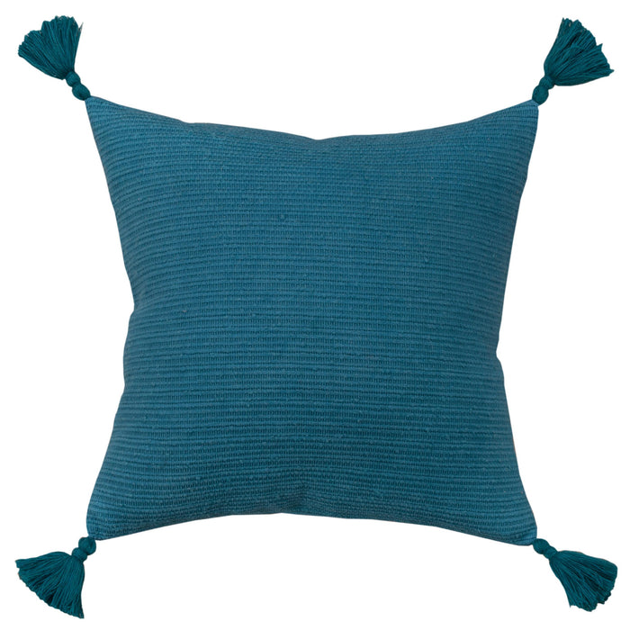 BRODERSEN TEAL SOLID STRIPE MODERN INDUSTRIAL THROW PILLOW