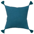 BRODERSEN TEAL SOLID STRIPE MODERN INDUSTRIAL THROW PILLOW