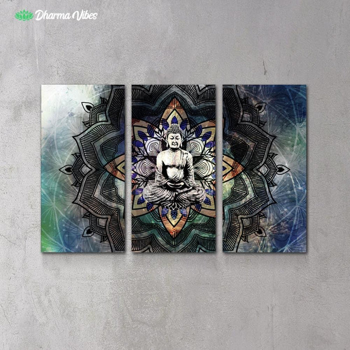 Buddha Unity by McAshe 3-Piece Canvas