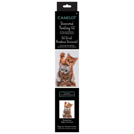 Camelot Dots Kitten Ambush Diamond Painting Kit