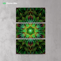 CANNDALA - CANNABIS SINGLE MANDALA by YantrArt Design 3-Piece Canvas