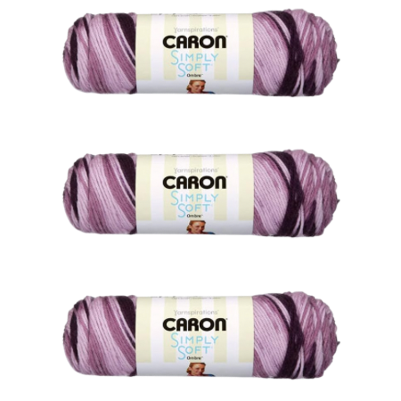 Caron Simply Soft Grape Purple Ombre Yarn