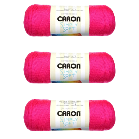 Caron Simply Soft Neon Pink Yarn