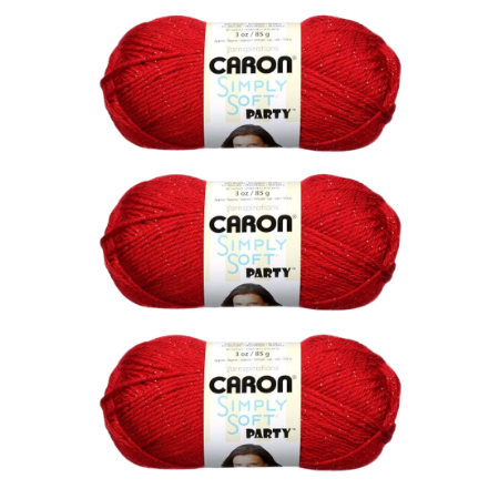 Caron Simply Soft Party Red Sparkle Yarn