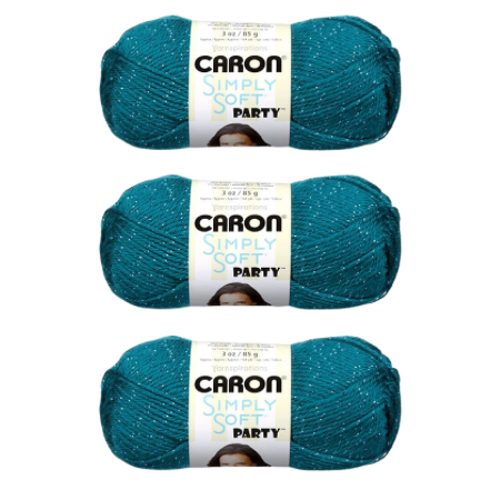 Caron Simply Soft Party Teal Sparkle Yarn