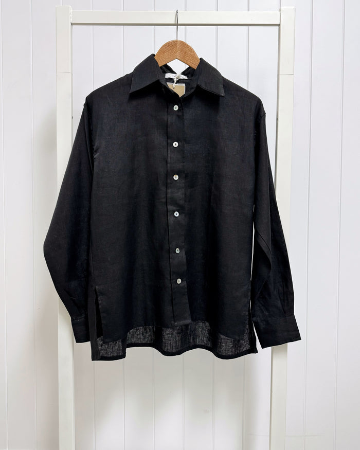 Charlie Shirt (Black Linen)