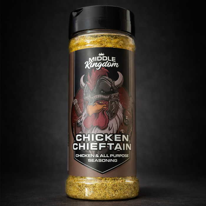 Middle Kingdom Chicken Chieftain BBQ rub – award-winning competition poultry seasoning by Firehouse Barbecue, front of pack