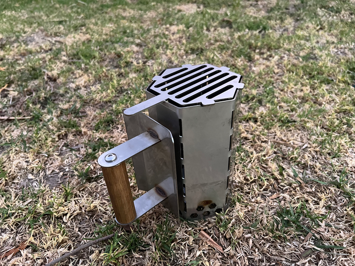 mini chimney with fitted top grill