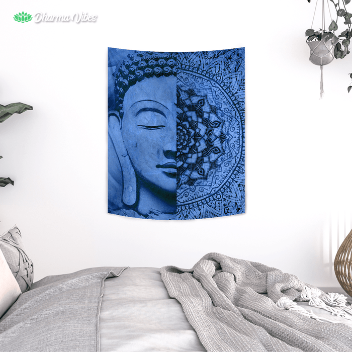 Cold mandala budhha by McAshe Tapestry