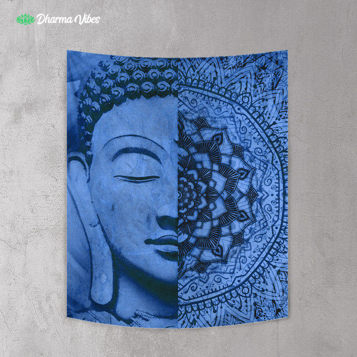Cold mandala budhha by McAshe Tapestry