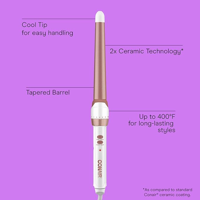 Conair Double Ceramic Tapered Curling Wand