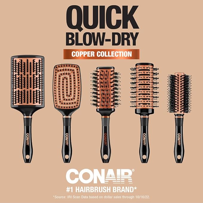Conair Quick Blow Dry Copper Collection Paddle Brush Dryer