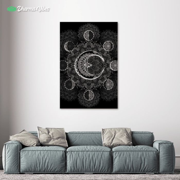 CRESCENT MOON - NEGATIVE 2 by YantrArt Design 1-Piece Canvas