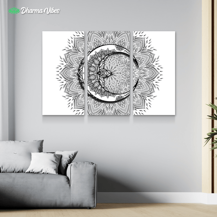 CRESCENT MOON - NO PHASES by YantrArt Design 3-Piece Canvas