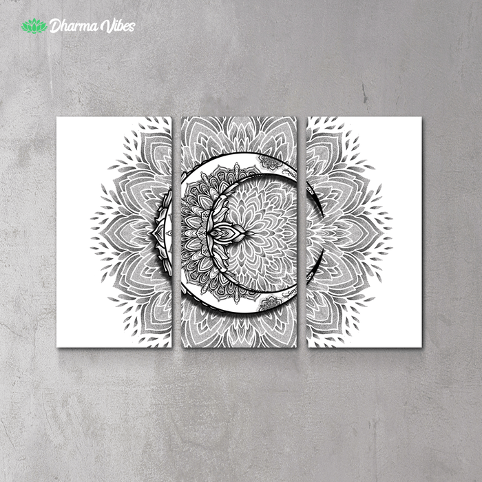 CRESCENT MOON - NO PHASES by YantrArt Design 3-Piece Canvas